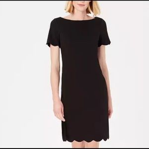 Kasper black Scalloped edge crepe dress 18W
